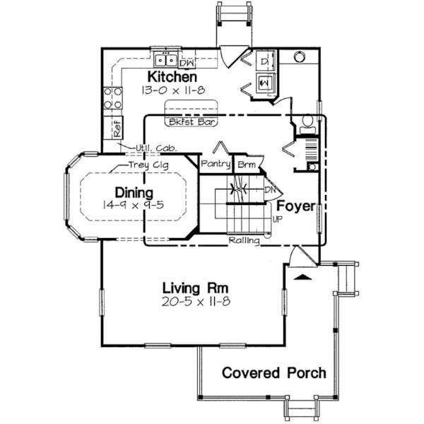 Farmhouse Plan First Floor - Kalen Pleasant Farmhouse 038D-0553 - Search House Plans and More