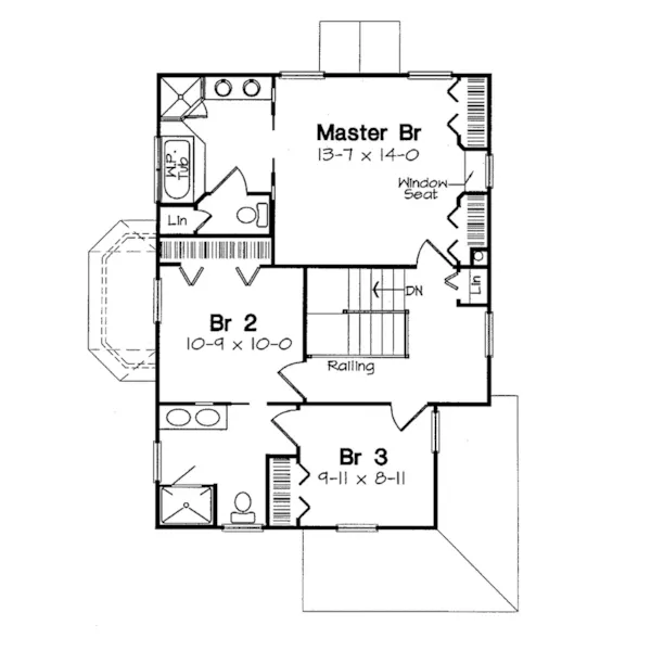 Farmhouse Plan Second Floor - Kalen Pleasant Farmhouse 038D-0553 - Search House Plans and More