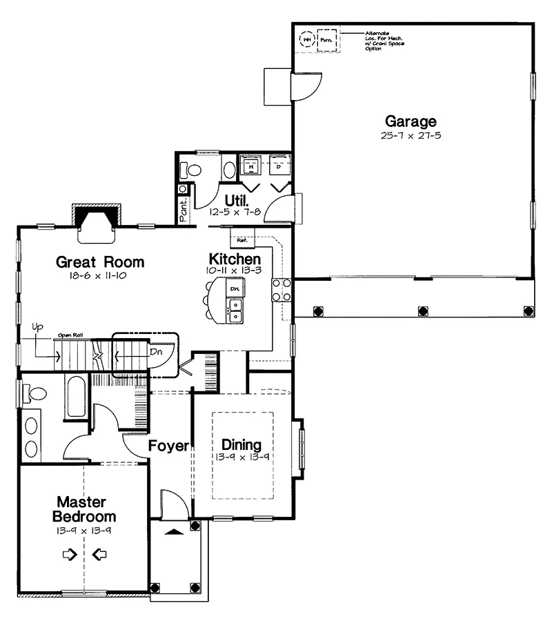 Neoclassical House Plan First Floor - Southmoor Neoclassical Home 038D-0554 - Shop House Plans and More