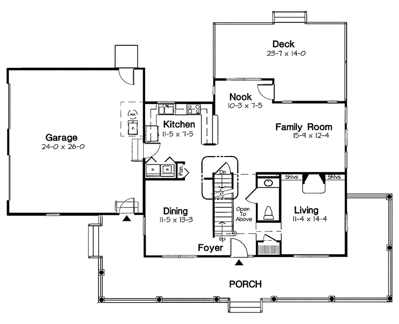 Farmhouse Plan First Floor - Cabochon Country Farmhouse 038D-0556 - Search House Plans and More