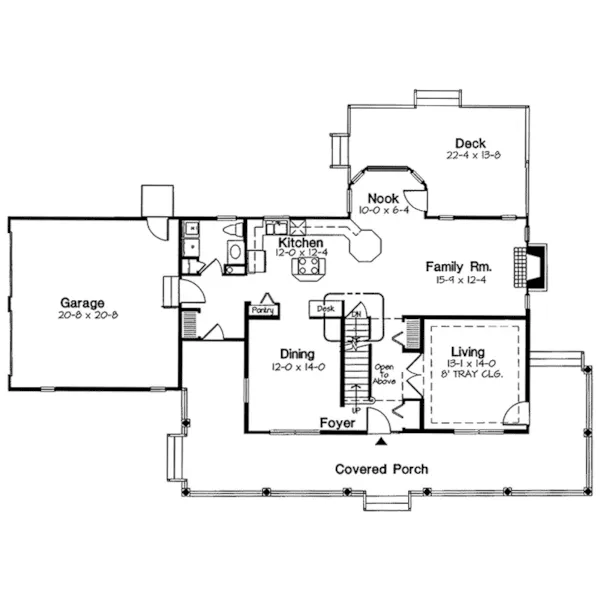 Southern House Plan First Floor - Chiefland Country Farmhouse 038D-0557 - Search House Plans and More