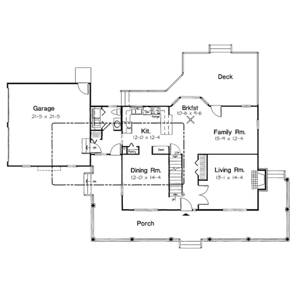 Southern House Plan First Floor - Nathaniel Country Farmhouse 038D-0558 - Shop House Plans and More