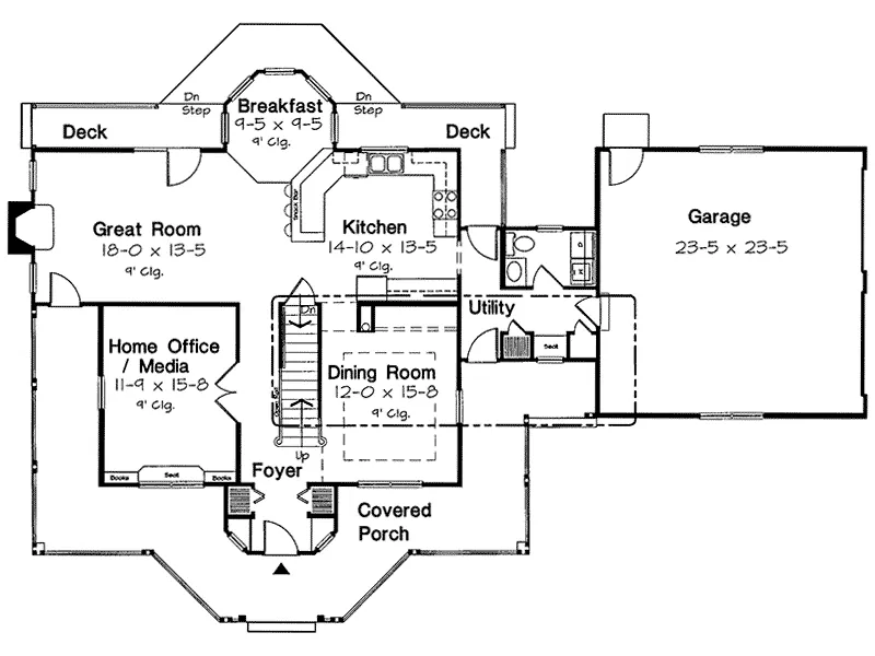 Shingle House Plan First Floor - Emerald Green Country Farmhouse 038D-0559 - Search House Plans and More