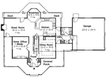 Shingle House Plan First Floor - Emerald Green Country Farmhouse 038D-0559 - Search House Plans and More