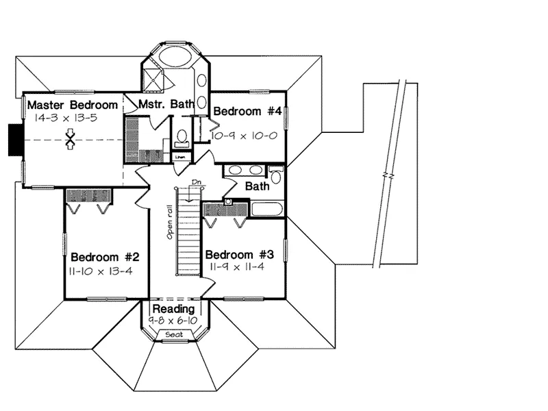 Shingle House Plan Second Floor - Emerald Green Country Farmhouse 038D-0559 - Search House Plans and More