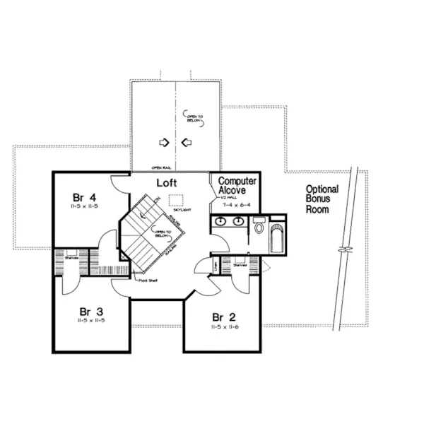 Traditional House Plan Second Floor - Stanislaus Farmhouse 038D-0560 - Shop House Plans and More