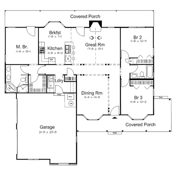 Neoclassical House Plan First Floor - Keystone Farm Southern Home 038D-0561 - Search House Plans and More