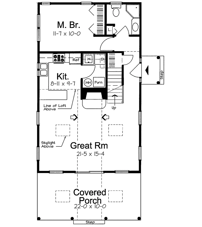 Sunbelt House Plan First Floor - Rendsberg Vacation Cottage Home 038D-0563 - Shop House Plans and More