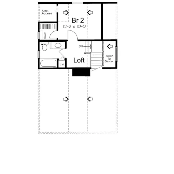 Florida House Plan Second Floor - Rendsberg Vacation Cottage Home 038D-0563 - Shop House Plans and More