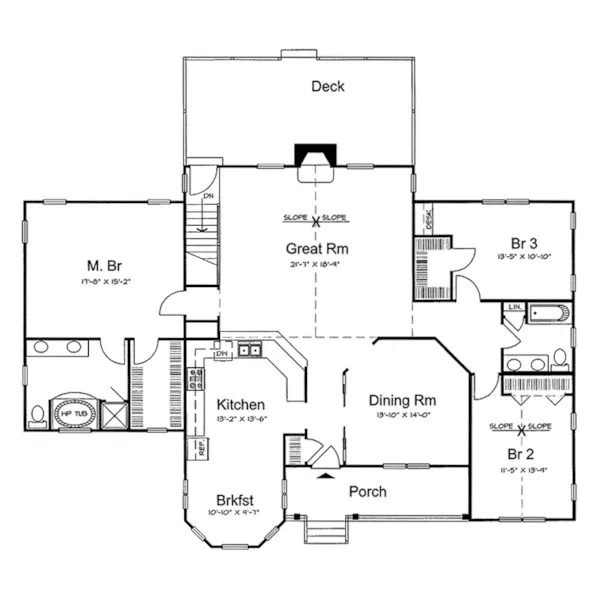 Country House Plan First Floor - Seliga Traditional Country Home 038D-0564 - Shop House Plans and More