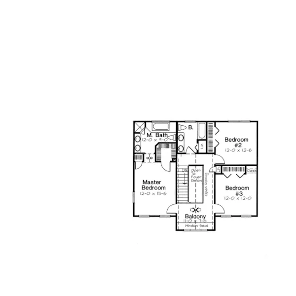 Colonial House Plan Second Floor - Weatherfield Georgian Home 038D-0569 - Shop House Plans and More