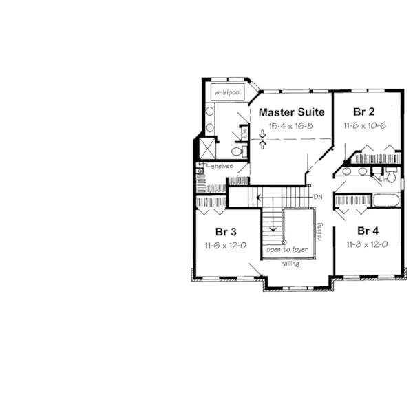 Greek Revival House Plan Second Floor - Marblehead Georgian Home 038D-0571 - Shop House Plans and More