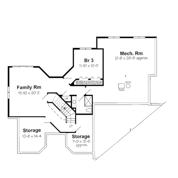 Traditional House Plan Lower Level Floor - Garden Gate Craftsman Home 038D-0573 - Search House Plans and More