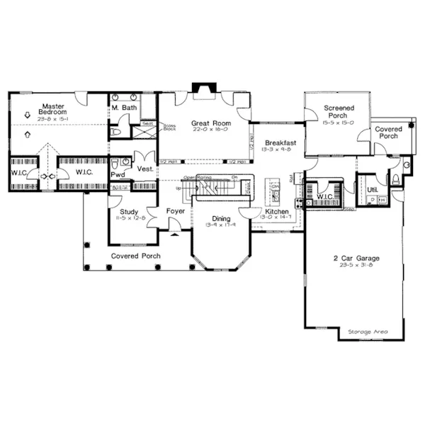 Luxury House Plan First Floor - Westhaven Victorian Farmhouse 038D-0578 - Shop House Plans and More