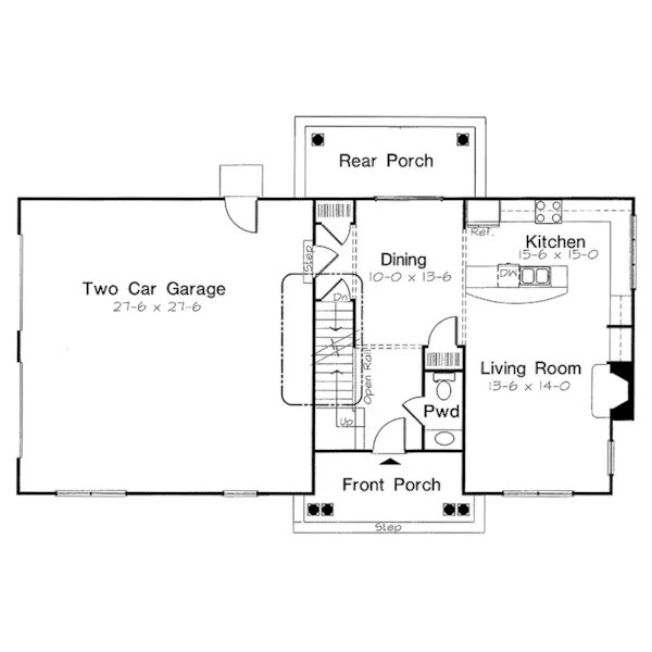 Traditional House Plan First Floor - Endicott Point Country Home 038D-0579 - Search House Plans and More