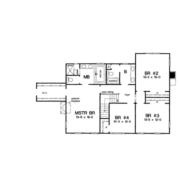 Early American House Plan Second Floor - Federal Way Early American Home 038D-0582 - Search House Plans and More