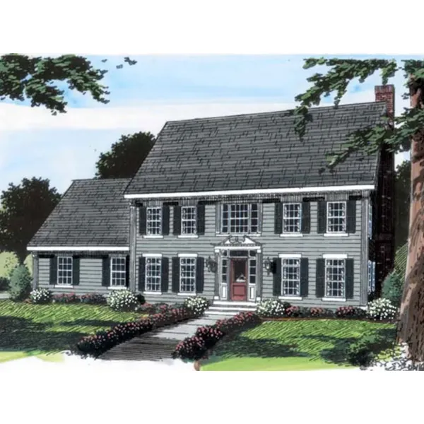 Colonial, Early American Home With High Styled Broken Pediment