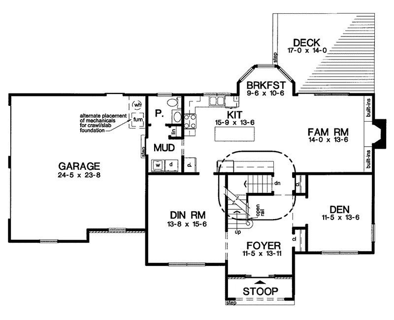Traditional House Plan First Floor - Lorraine Park Traditional Home 038D-0584 - Shop House Plans and More
