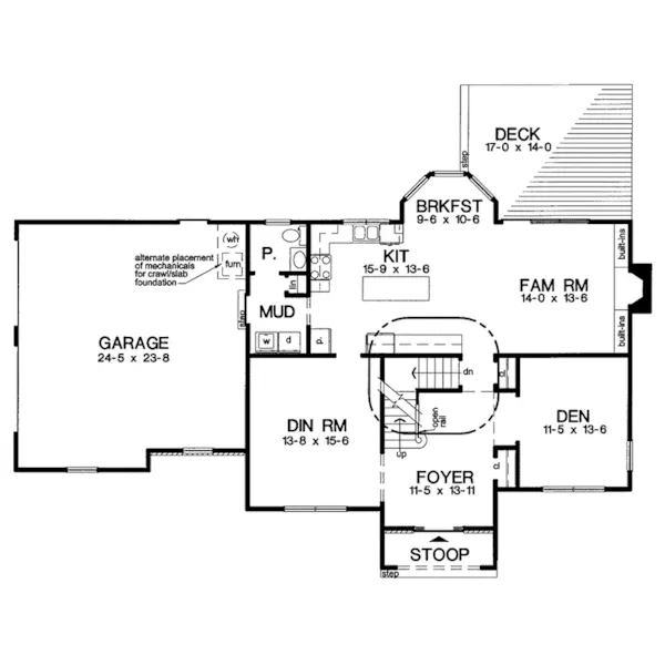 Rustic House Plan First Floor - Lorraine Park Traditional Home 038D-0584 - Shop House Plans and More