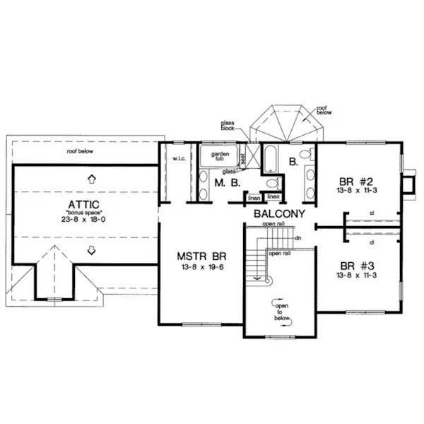 Rustic House Plan Second Floor - Lorraine Park Traditional Home 038D-0584 - Shop House Plans and More