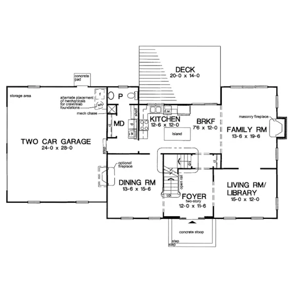 Traditional House Plan First Floor - Federer Early American Home 038D-0587 - Search House Plans and More