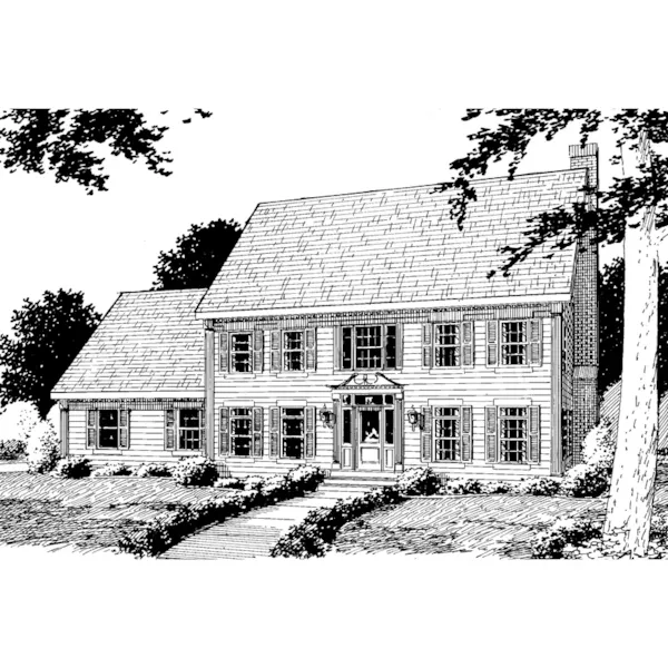 Colonial, Early American Home With High Styled Broken Pediment