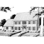 Colonial, Early American Home With High Styled Broken Pediment