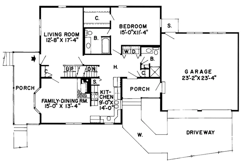 Rustic House Plan First Floor - Jeffleigh Country Farmhouse 038D-0588 - Search House Plans and More