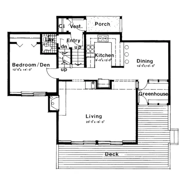 Mountain House Plan First Floor - Landon Creek Contemporary Home 038D-0589 - Shop House Plans and More