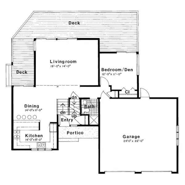 Modern House Plan First Floor - Falkirk Pass Modern Home 038D-0590 - Search House Plans and More