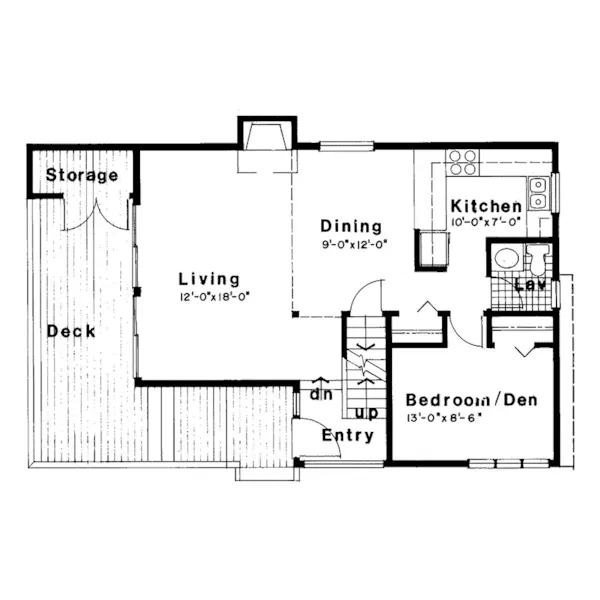 Modern House Plan First Floor - Robin Rustic Modern Home 038D-0591 - Shop House Plans and More