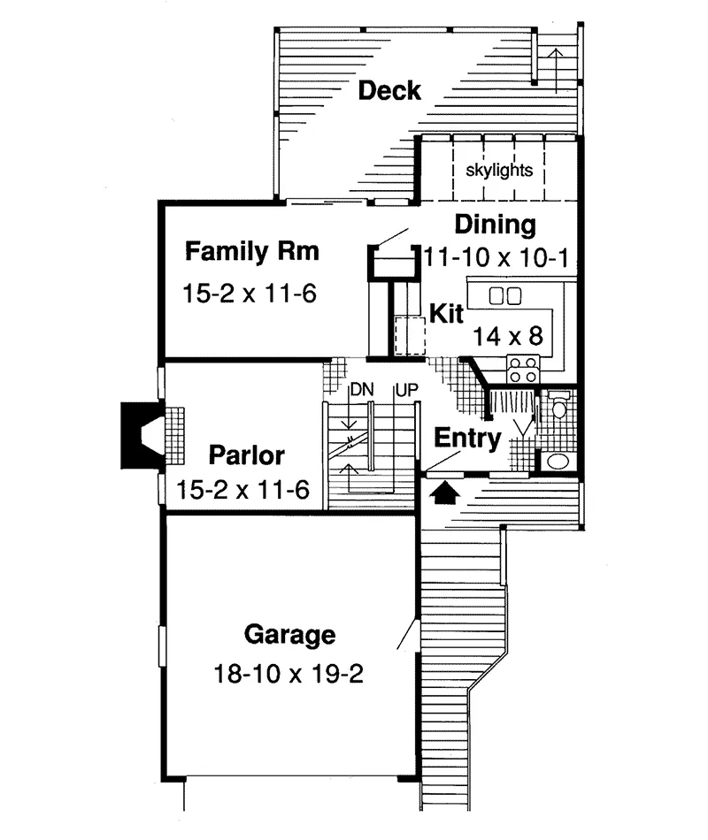 Country House Plan First Floor - Rosland Place Narrow Lot Home 038D-0594 - Shop House Plans and More