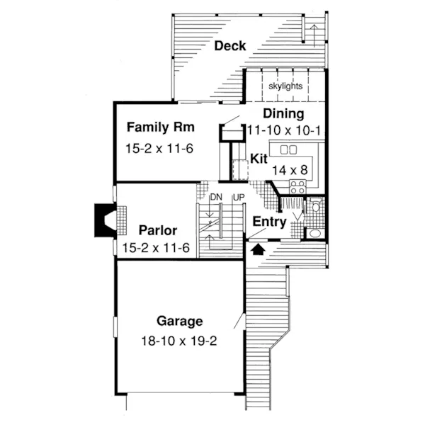 Country House Plan First Floor - Rosland Place Narrow Lot Home 038D-0594 - Shop House Plans and More