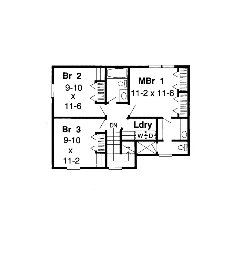 Country House Plan Second Floor - Rosland Place Narrow Lot Home 038D-0594 - Shop House Plans and More