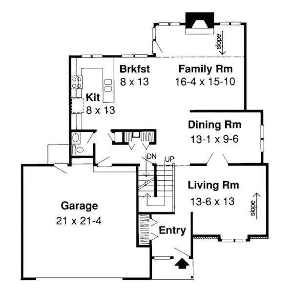 Traditional House Plan First Floor - Valerie Contemporary Home 038D-0595 - Shop House Plans and More