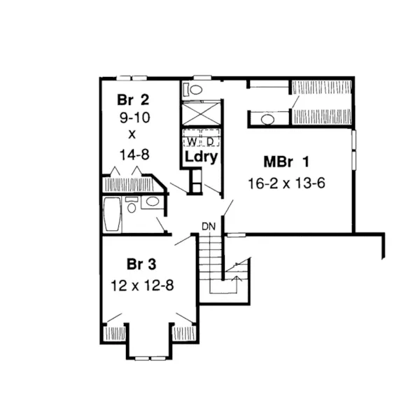 Traditional House Plan Second Floor - Valerie Contemporary Home 038D-0595 - Shop House Plans and More