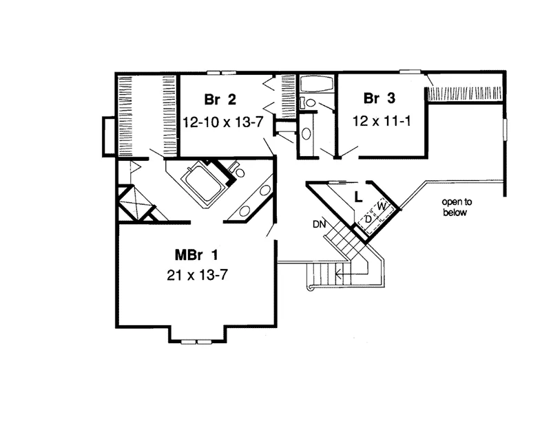 Tudor House Plan Second Floor - Reinhardt Park Tudor Home 038D-0596 - Shop House Plans and More