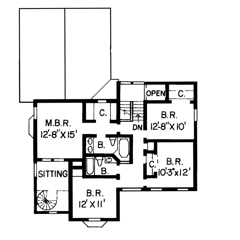 Country House Plan Second Floor - Sunshine Trail European Home 038D-0599 - Shop House Plans and More