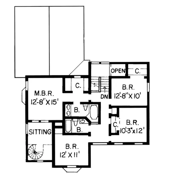 European House Plan Second Floor - Sunshine Trail European Home 038D-0599 - Shop House Plans and More