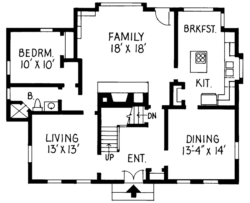 Country House Plan First Floor - Carpetta Colonial Home 038D-0602 - Search House Plans and More