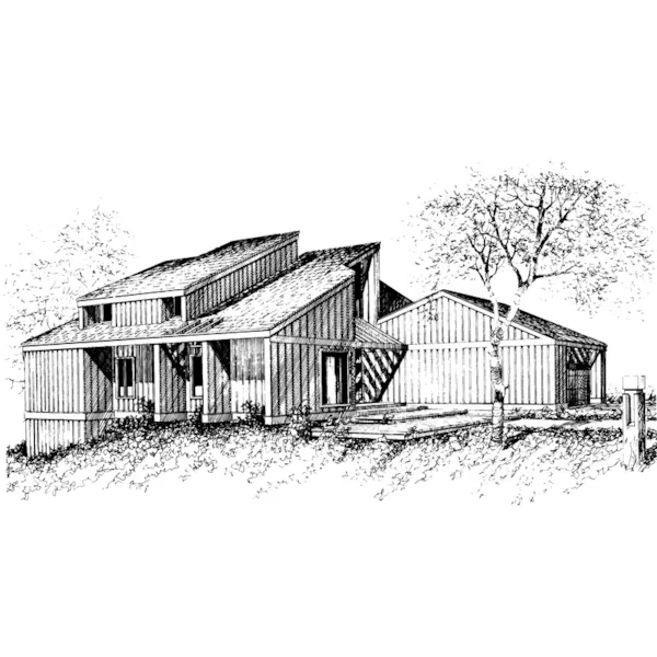 Mountain House Plan Front of Home - Marlen Mill Modern Home 038D-0604 - Shop House Plans and More