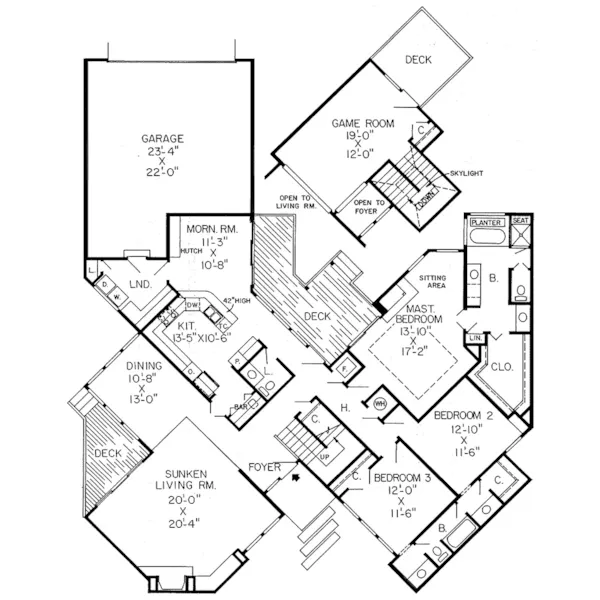 Mountain House Plan First Floor - Terrisini Modern Home 038D-0605 - Shop House Plans and More