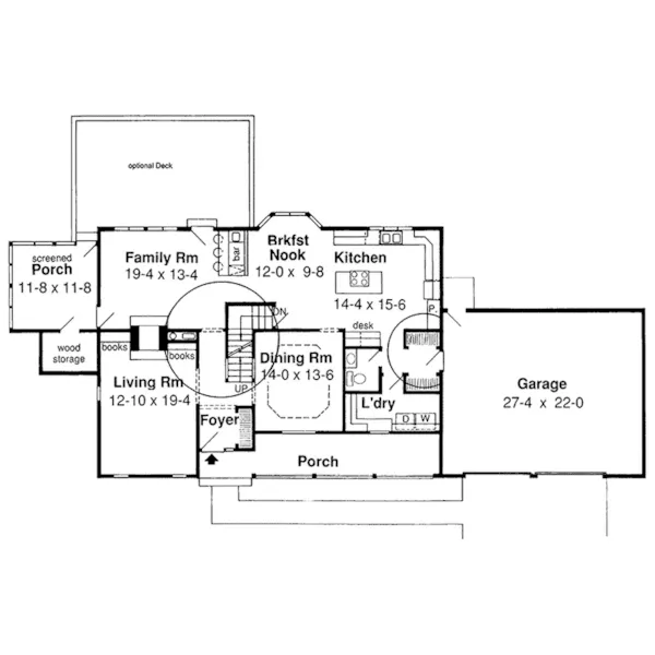 Farmhouse Plan First Floor - Farber Farmhouse 038D-0613 - Search House Plans and More