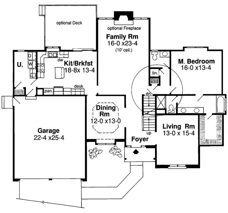 Traditional House Plan First Floor - Chanhassen Traditional Home 038D-0615 - Search House Plans and More