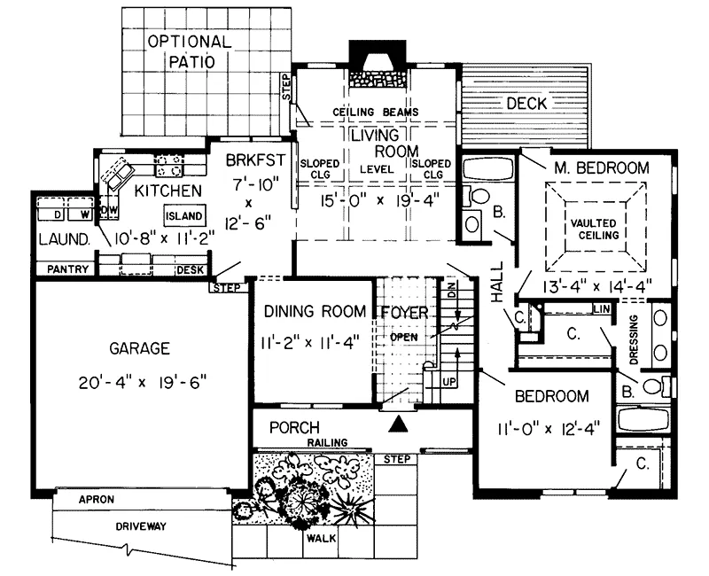 Country House Plan First Floor - Pocono Peak Rustic Home 038D-0616 - Shop House Plans and More