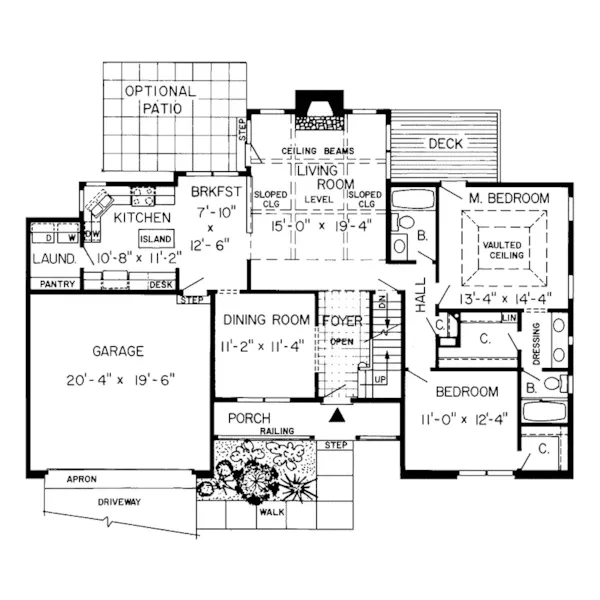 Shingle House Plan First Floor - Pocono Peak Rustic Home 038D-0616 - Shop House Plans and More