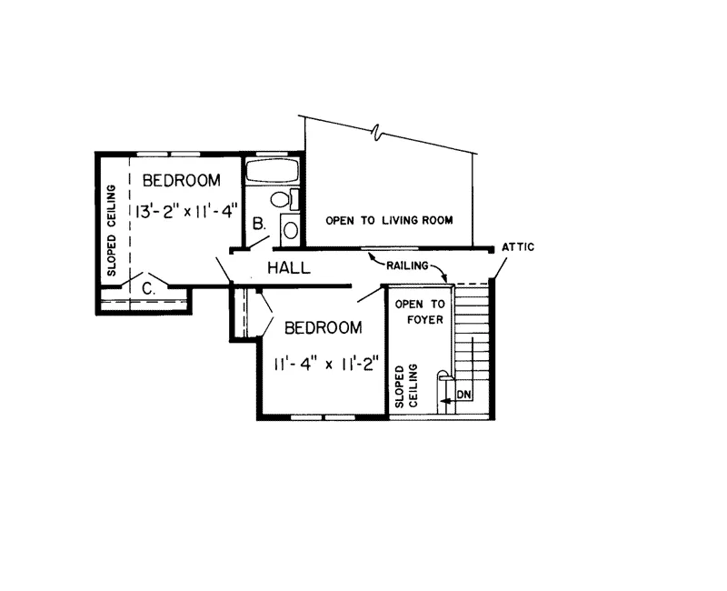 Country House Plan Second Floor - Pocono Peak Rustic Home 038D-0616 - Shop House Plans and More