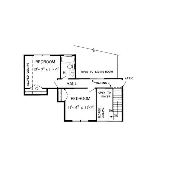 Shingle House Plan Second Floor - Pocono Peak Rustic Home 038D-0616 - Shop House Plans and More