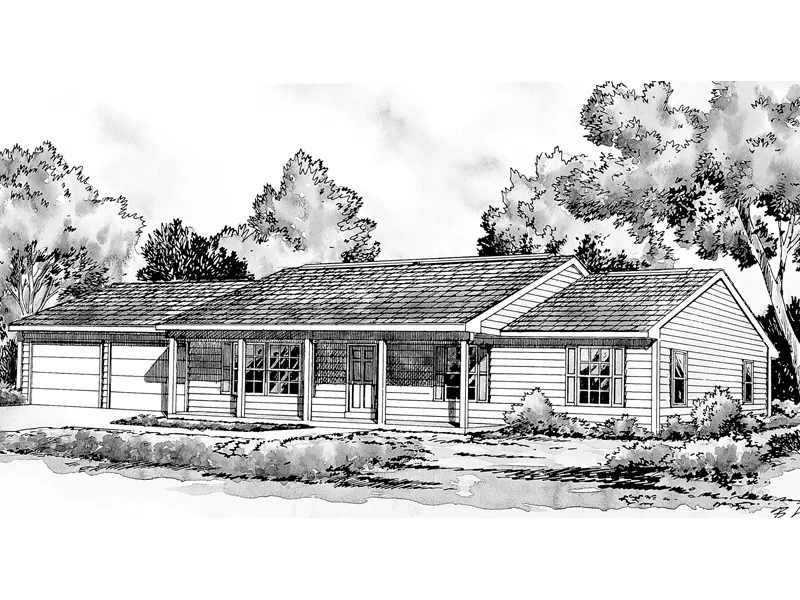 Ranch House Plan Front Image of House - Winfield Ferry Country Home 038D-0617 - Shop House Plans and More