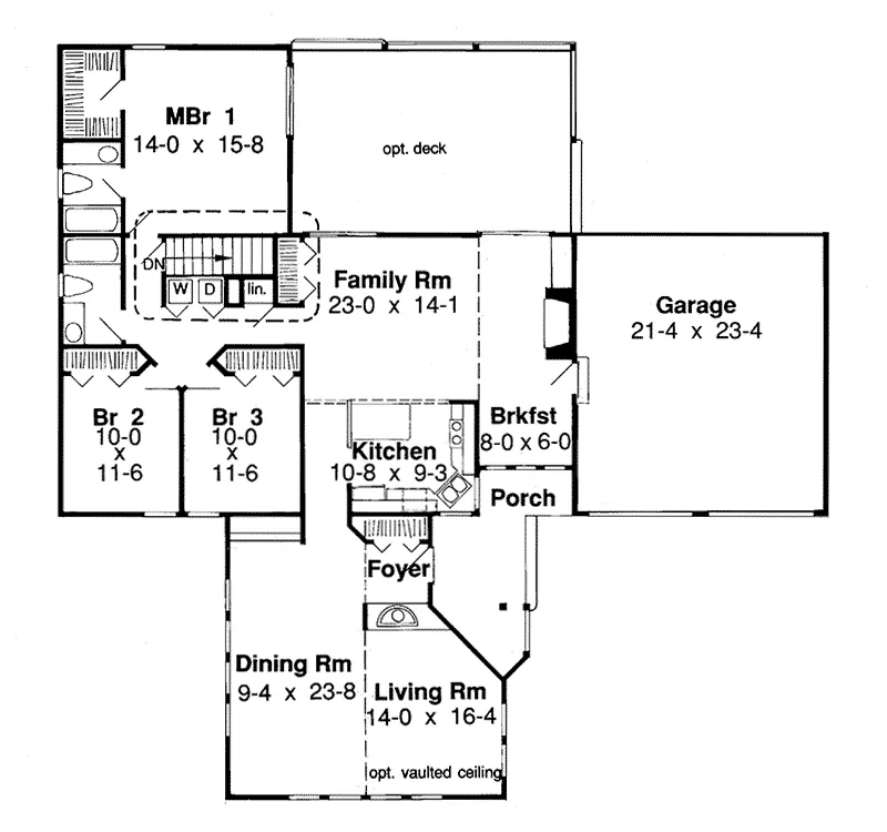 Ranch House Plan First Floor - Patina Ranch Home 038D-0618 - Shop House Plans and More